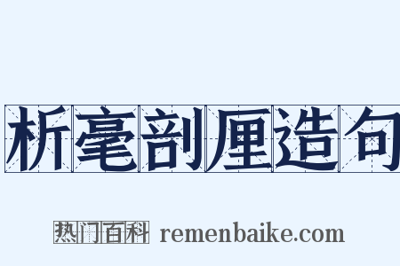 析毫剖厘造句是什么意思的图片